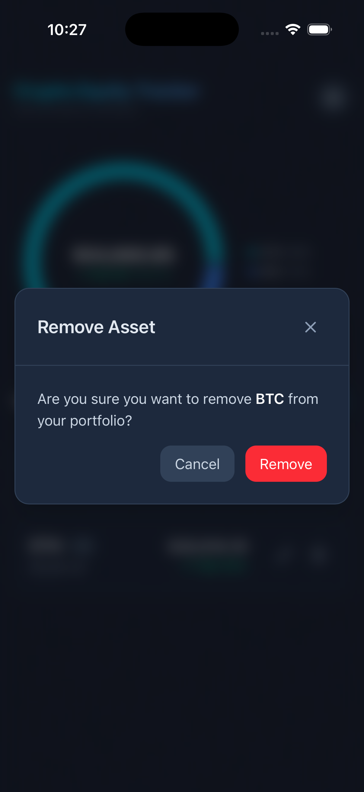 Allocation chart screenshot